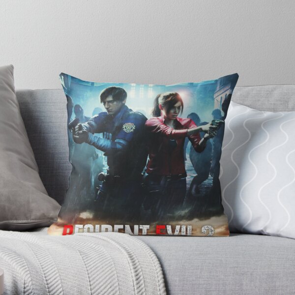 RESIDENT EVIL 2 REMAKE - LEON & CLAIRE Throw Pillow RB1201 product Offical Resident Evil Merch